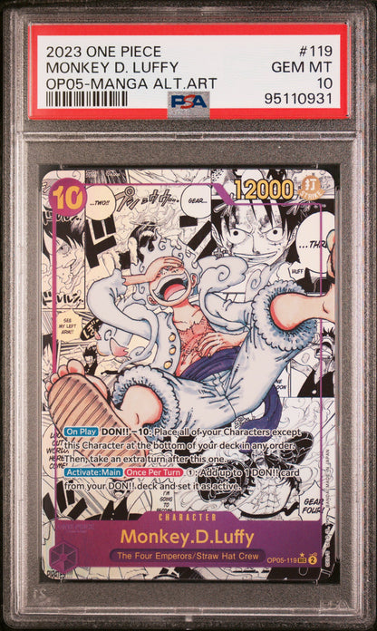 PSA 10 Monkey D. Luffy Manga - OP05 - OG